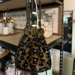 Zara leopard beaded bag